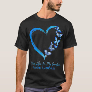 T-shirt Papillon cardiaque Je Porte Du Bleu Pour Mon Enfan