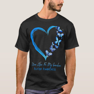 T-shirt Papillon cardiaque Je Porte Du Bleu Pour Mon Enfan