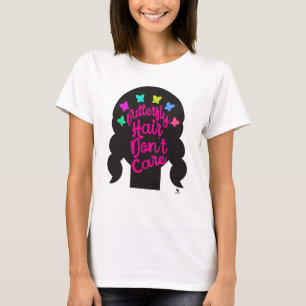 T-shirt Papillon cheveux sans soin Amusement Tendance Slog