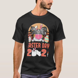 T-shirt Papillon Chien Masque Visage Lapin Oeuf Lapin Jour