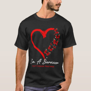 T-shirt Papillon Coeur Je suis un survivant Maladie cardia