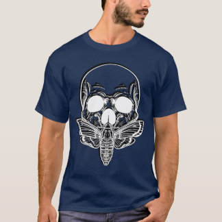 T-shirt Papillon Crâne Moth Squelette Goth Punk Rock Horro