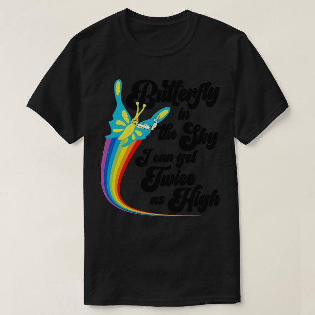 T-shirt Papillon dans le ciel je peux obtenir deux fois pl (Design devant)