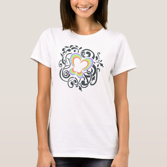 T-shirt Papillon d'arc-en-ciel (Devant)