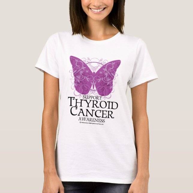 T-shirt Papillon de cancer de la thyroïde (Devant)