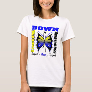 T-shirt Papillon de conscience de syndrome de Down