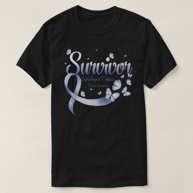 T-shirt Papillon de la sensibilisation au cancer de l'oeso (Design devant)