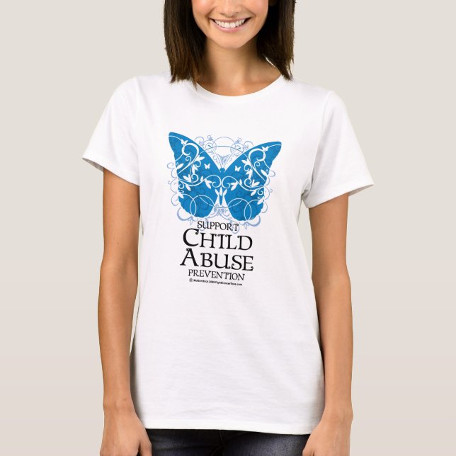 T-shirt Papillon de mauvais traitement à enfant (Devant)