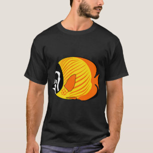 T-shirt Papillon de mer jaune-orange art animalier