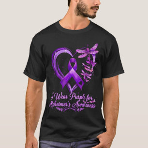 T-shirt Papillon de sensibilisation à Alzheimer ruban viol