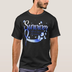 T-shirt Papillon de sensibilisation au cancer du côlon sur