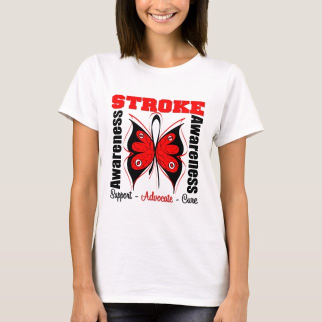 T-shirt Papillon de sensibilisation aux accidents vasculai (Devant)