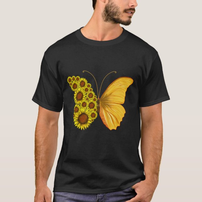 T-shirt Papillon de tournesol vintage (Devant)