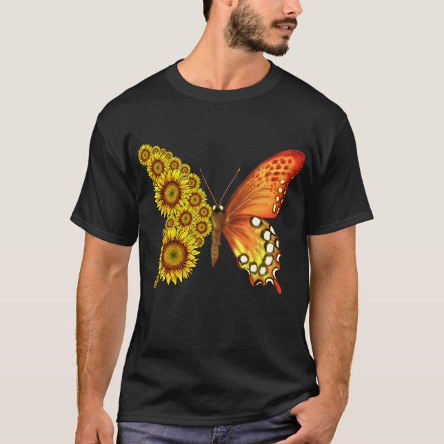 T-shirt Papillon de tournesol vintage (Devant)