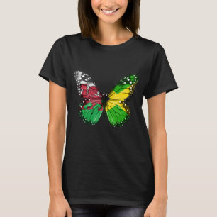 T-shirt Papillon du drapeau gallois jamaïcain