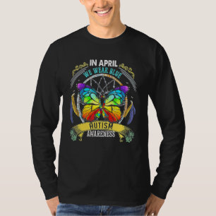 T-shirt Papillon En Avril Nous Portons Bleu Pour Autisme S