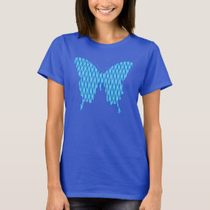 T-shirt Papillon en impression abstraite - nuances de bleu