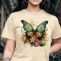 Papillon Enchanté Vibrant et Jardin Floral