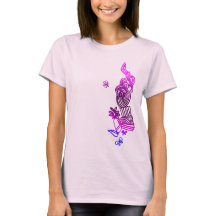 T-shirt Papillon Et Doodle Fleur