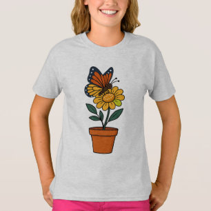 T-shirt papillon et tournesol