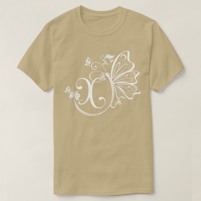 T-shirt Papillon Grunge Fairycore Esthétique Lettre X Mono (Design devant)