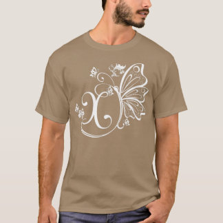 T-shirt Papillon Grunge Fairycore Esthétique Lettre X Mono