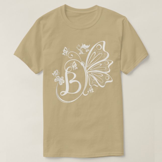 T-shirt Papillon Grunge Fairycore Lettre esthétique B Mono (Design devant)