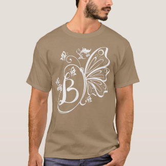 T-shirt Papillon Grunge Fairycore Lettre esthétique B Mono