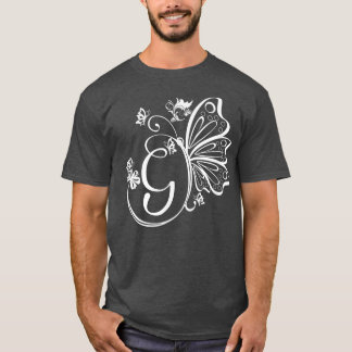T-shirt Papillon Grunge Fairycore Lettre esthétique G Mono