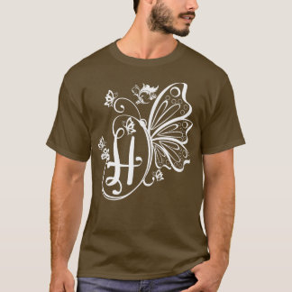 T-shirt Papillon Grunge Fairycore Lettre esthétique H Mono