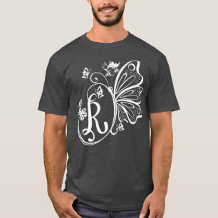 T-shirt Papillon Grunge Fairycore Lettre esthétique R Mono