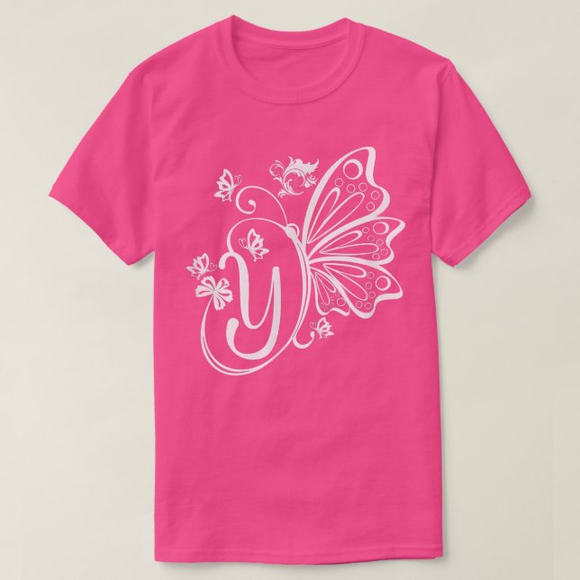 T-shirt Papillon Grunge Fairycore Lettre esthétique Y Mono (Design devant)