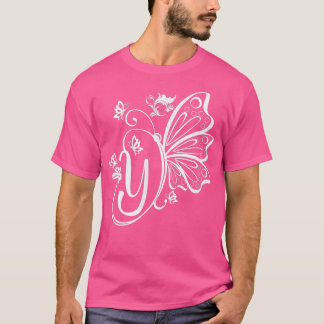 T-shirt Papillon Grunge Fairycore Lettre esthétique Y Mono
