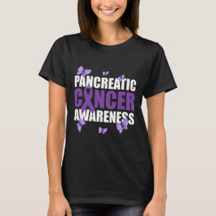T-shirt Papillon guerrier violet ruban cancer pancréatique