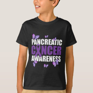 T-shirt Papillon guerrier violet ruban cancer pancréatique