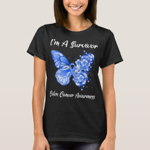 T-shirt Papillon I'm A Survivor Colon Cancer Sensibilisati