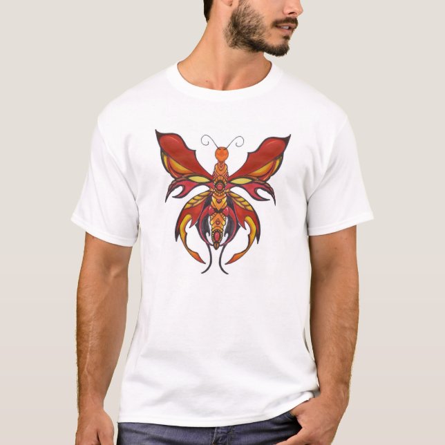 T-shirt Papillon incrusté de bijoux - le feu (Devant)