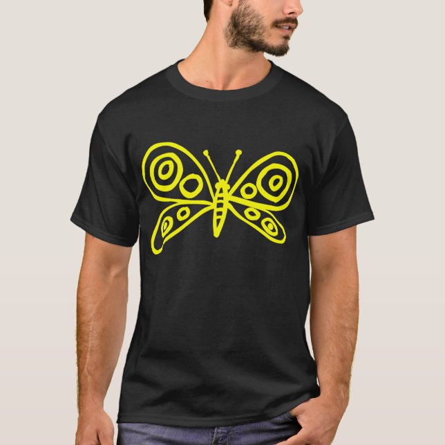 T-shirt Papillon - Jaune (Devant)