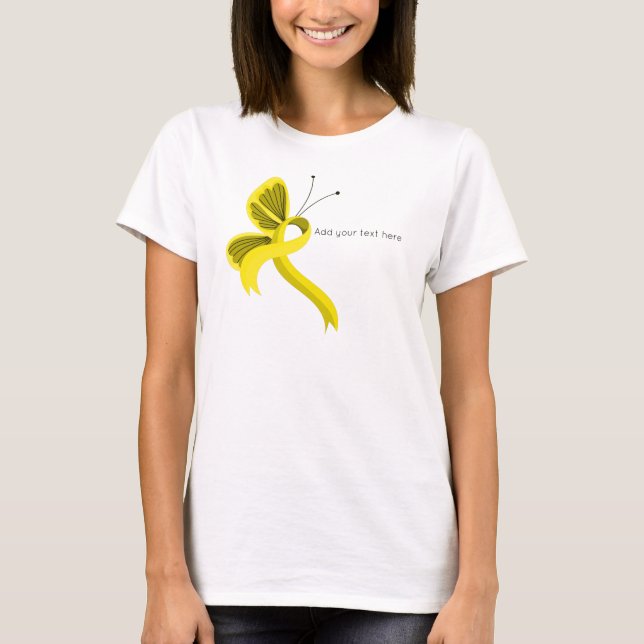 T-shirt papillon jaune de sensibilisation (Devant)