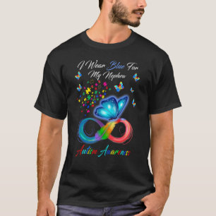 T-shirt Papillon Je Porte Bleu Pour Mon Neveu Sensibilisat