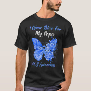 T-shirt Papillon Je Porte Bleu Pour Mon Papa Als Sensibili