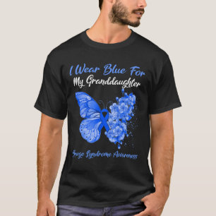 T-shirt Papillon Je Porte Du Bleu Pour Ma Grandgirl Charge