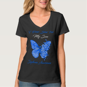 T-shirt Papillon Je Porte Du Bleu Pour Mon Fils Dystonia A