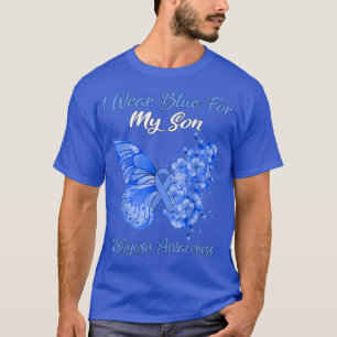 T-shirt Papillon Je Porte Du Bleu Pour Mon Fils Ichthyose
