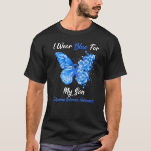 T-shirt Papillon Je Porte Du Bleu Pour Mon Fils Tuberous S