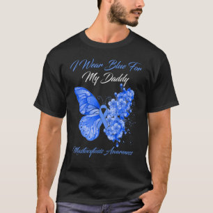 T-shirt Papillon Je Porte Du Bleu Pour Mon Papa Mastocytos