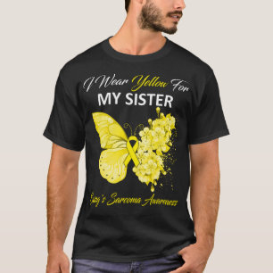 T-shirt Papillon Je porte Jaune pour le Sarc de ma soeur E