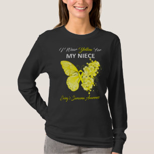 T-shirt Papillon Je porte Jaune pour le Sarco de ma nièce