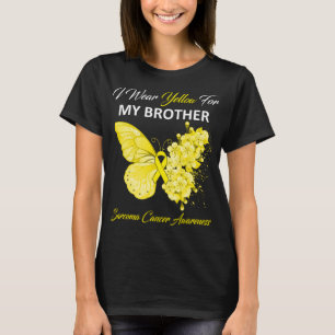 T-shirt Papillon Je Porte Jaune Pour Mon Frère Sarcoma Can