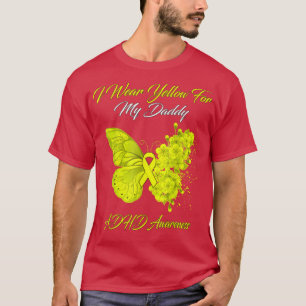 T-shirt Papillon Je Porte Jaune Pour Mon Papa ADHD Laurene